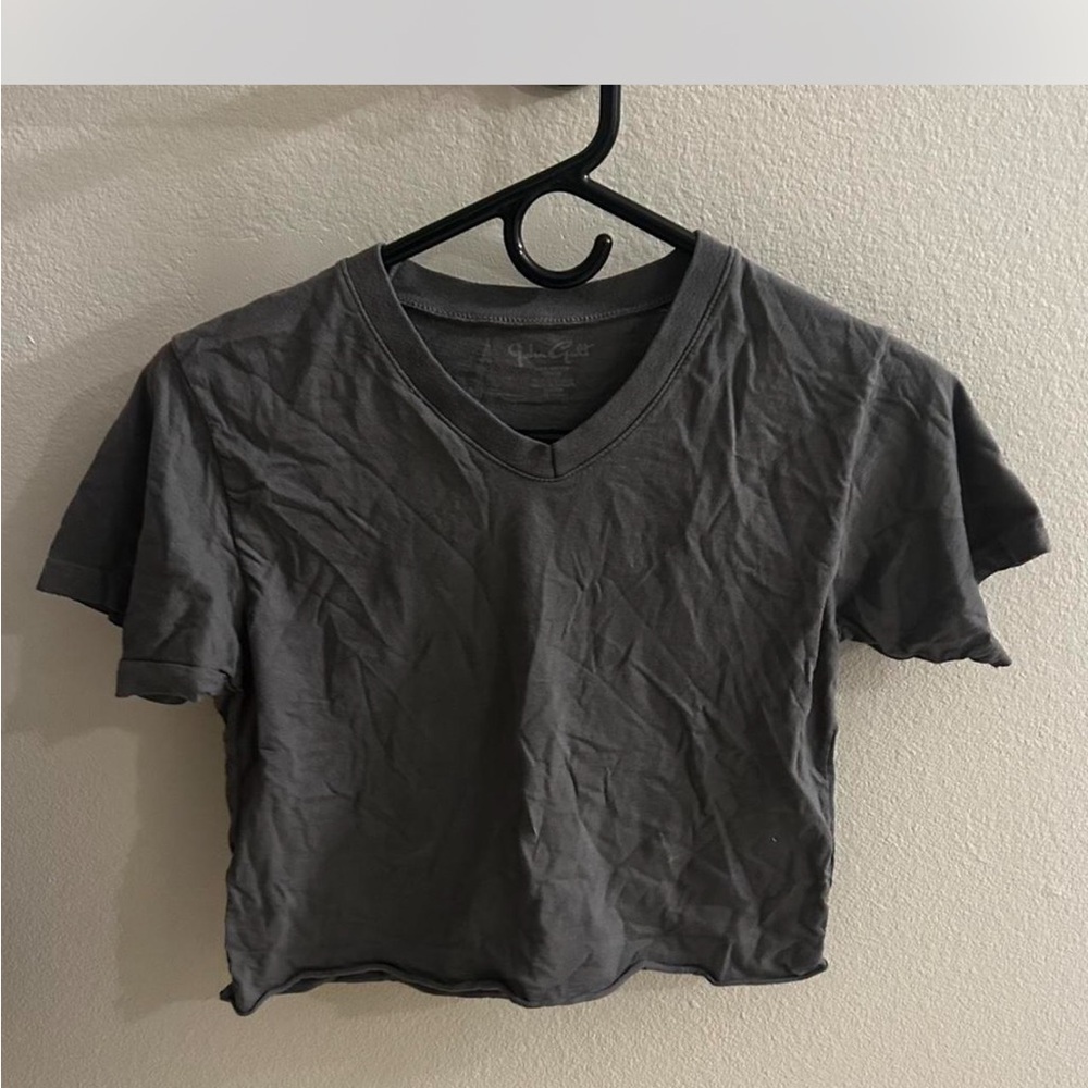 Brandy Melville Gray V-Neck Women's crop Top